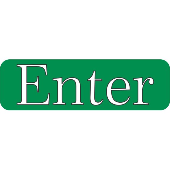 10in x 3in Green Enter Sticker