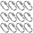 thumbnail image 1 of Máx. 12 paquetes de conectores de cadena de acero inoxidable M4 de 4 mm de enlace rápido de KINJOEK Aspectos de bloqueo en forma de D de alta resistencia para mosquetón, hamaca, equipo para acampar y, 1 of 1