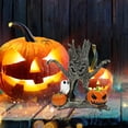thumbnail image 4 of Resin Pumpkin Ghost Tree Stump Figurines Halloween Tabletop Centerpiece Set, 4 of 6