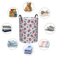 thumbnail image 6 of Balery Strawberries Round Laundry Basket with Handles Waterproof Freestanding Laundry Hamper for Clothes Toys in the Dorm and Family-Small, 6 of 8