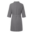 thumbnail image 3 of TheFound Men? s Solid Color V-Neck Half Sleeve Night-Robe with Waist Belt, 3 of 5