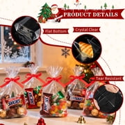 Bottom Gusset Bags Mug Gift Wrap Clear Cellophane Plastic Treat Goodie Bags with Ribbon Twist Ties Party Favor Packaging 8x 11 100Pcs