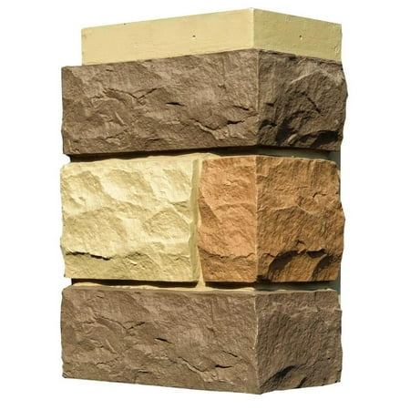 - NextStone™ Faux Polyurethane Stone Outside Corner Random Rock - New England Mocha