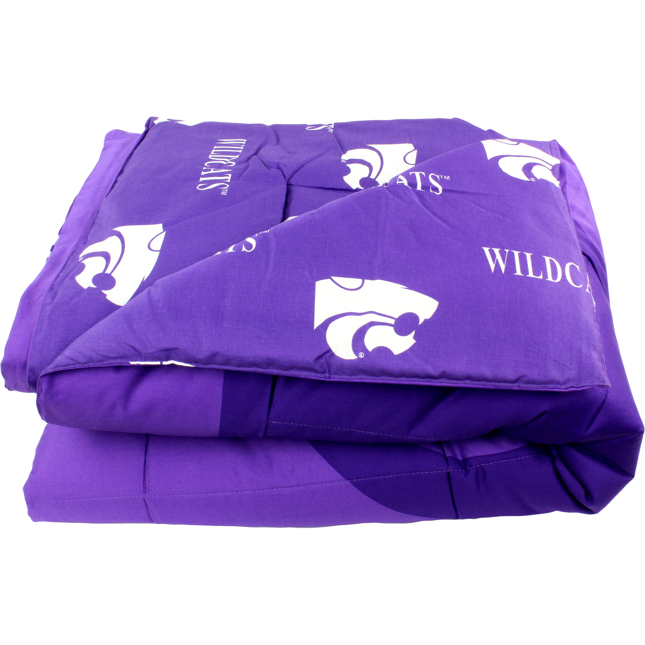 Kansas State Wildcats 3 Pc Reversible Cotton Comforter Set, 1 Comforter, 2 Shams, King
