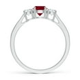 thumbnail image 2 of ANGARA Natural Cathedral Three Stone Ruby & Diamond Engagement Ring in 14K White Gold for Women (Size-5mm) | July Birthstone, Birthday, Anniversary, Jewelry Gift for Women | Natural Ruby Ring, 2 of 8