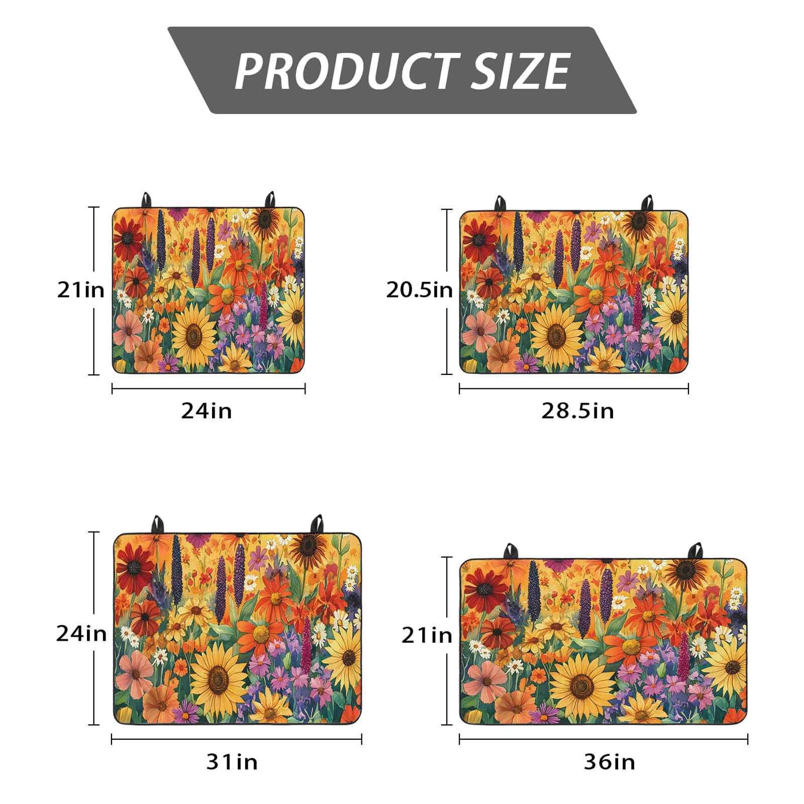 Colorful Flowers Stove Top Cover for Electric Stove, Heat-proof & Non Slip Glass Top Stove Cover Protector, Farmhouse Sunflower Daisy Kitchen Flat Cooktop Rubber Mat 24x21 Inches