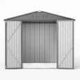 thumbnail image 4 of Asofer 8' x 6' Outdoor Storage Shed, Tool shed, Outdoor Storage Clearance for Backyard Patio, Gray, 4 of 14