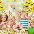 thumbnail image 3 of Baketivity Emoji Party Supplies Set with Paper Plates, Cups, Hats, Plastic Forks, Spoons & Knives, Napkins, Banner, Table Cover & Balloons Upgrade Home Dcor, Surprise, 3 of 4