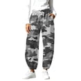 thumbnail image 2 of Karymi Halara Pants Women Camo Printed Joggers, Elastic Drawstring Waist Sweatpants with Hand Pockets, Elastic Cuffed Ankle Daily Sports Pants, 2 of 9