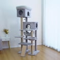 thumbnail image 3 of Extra Large Cat Tree for Big Cats & Multi-Cat Homes – Spacious Condos, Oversized Perches, Heavy-Duty Scratching Posts, 71.9" Tall, Grey, 3 of 9