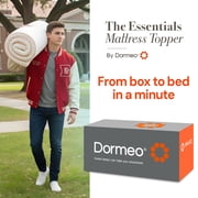 Dormeo The Essentials Dorm Mattress Topper for College, 2” Bed Topper, Lightweight with Non-Slip Base, Perfect for College Student Bedding
