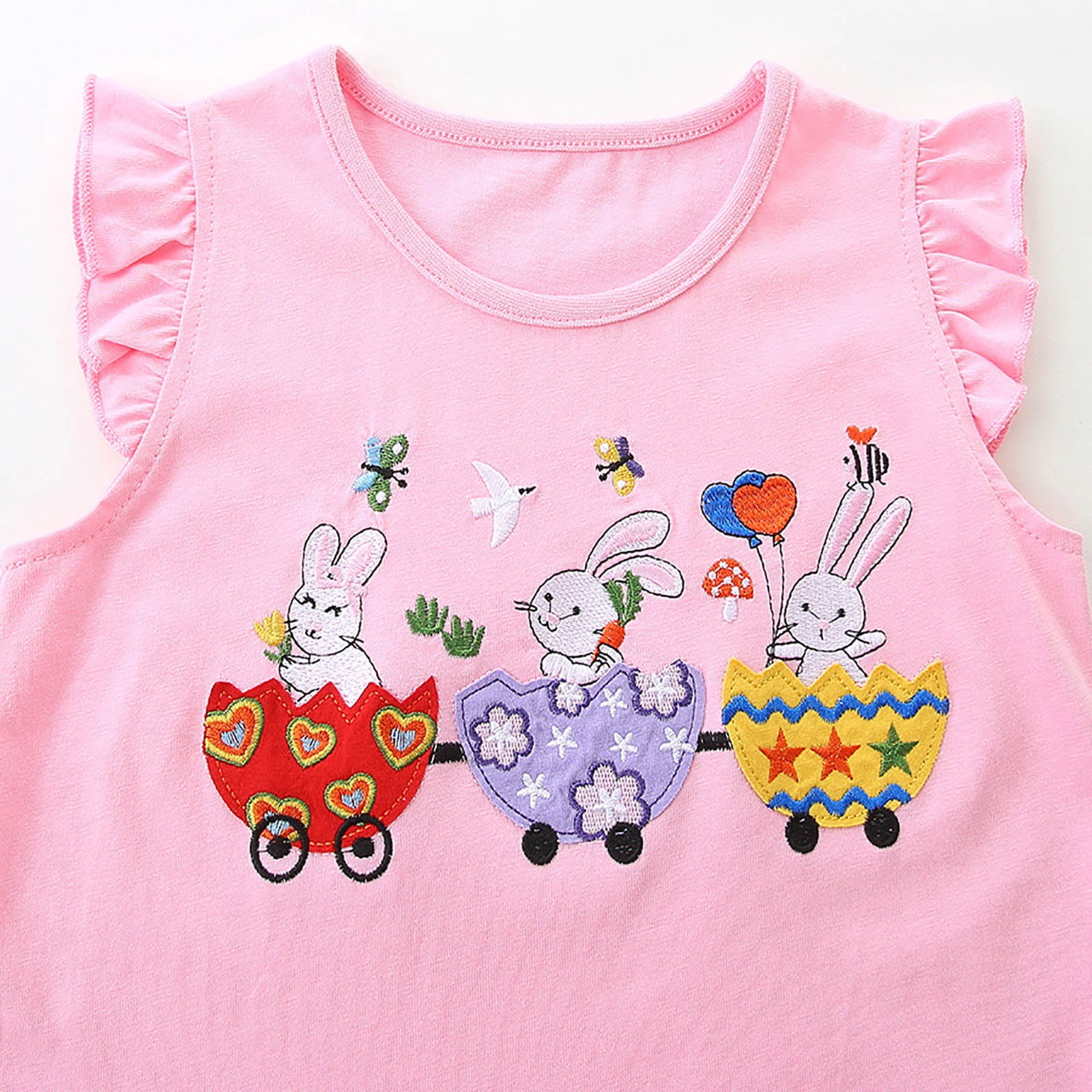 Zshosam Toddler Girl Clothes Sets Girl Clothes 2 Piece Short Sleeve Print Top and Shorts Teen Girl Summer Outfits Short Set Size 5T 6T,(Pink 5-6 Years)