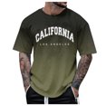 thumbnail image 1 of Playeras De Algodon Para Hombre, Camiseta Informal Retro Con Estampado Parcial De Letras Para El Día Del Padre, Cuello Redondo, Manga Corta, Primavera Y Verano, 1 of 6