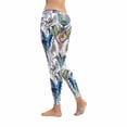 thumbnail image 2 of SUNENAT Modern Hummingbirds and Flowers Women's Capri Leggings Stretchy Skinny Yoga Pants 4XL, 2 of 4