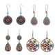 thumbnail image 5 of Conjunto de pendientes de aleación hueca de moda, pendientes coloridos retro, combinación de accesorios de flores de diamantes, 5 of 5