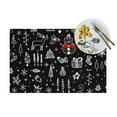 thumbnail image 4 of XMXT 6 Pcs Woven Placemats, Christmas Style Line Illustration Stain Resistant Anti-Skid Placemat for Kitchen Table, 12 x 18 inches, 4 of 6