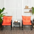 thumbnail image 2 of Outsunny 3 Pieces PE Rattan Rocking Chair Set, Outdoor Rocker Chair, Orange, 2 of 10