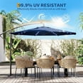 thumbnail image 3 of 10FT Patio Umbrella with Solar LED Hanging Lights,Cantilever Umbrella,Tilt Adjustment,Blue, 3 of 6