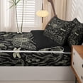 thumbnail image 5 of Homewish Skull Months Dragonflies Zipper Twin Comforter Sets with Fitted Sheet and 2 Pillowcases,Grunge Damask Zipper Bedding Set,Halloween Bed Set,Black Reversible,4pcs, 5 of 8