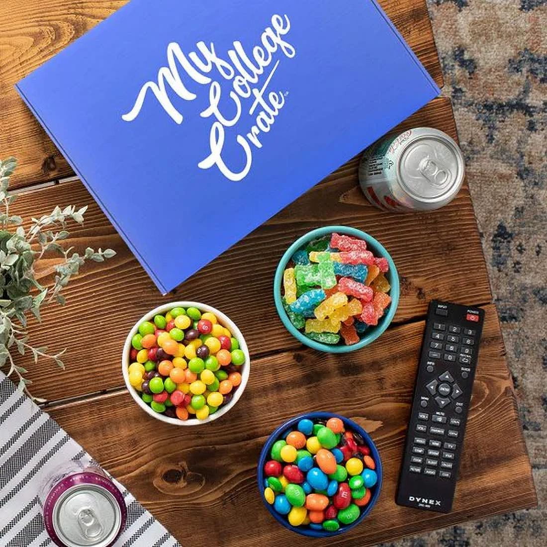 My ​College​ Crate - 40 Piece Small ​Care Package - Snack Box Variety Pack for Adults - Bulk Food Box ​with​ Candy, Chips, Granola Bars, Nuts, Pop Tart