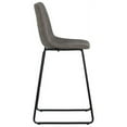 thumbnail image 3 of Sunpan Cal 26" Faux Leather and Steel Counter Stool in Antique Gray (Set of 2), 3 of 7