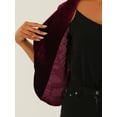 thumbnail image 5 of DARING DIVA Women's Velvet Shawl Lapel Collar Open Front Cardigans XL Burgundy, 5 of 6