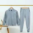 thumbnail image 2 of Otqutp 1-10 Years Girls Boys 2 Piece Tracksuit Spring and Autumn Sweatsuits Sets Hooded Sweatshirt and Jogger Sweatpants Clothing Sets for Kids(Grey,5-6 Years), 2 of 9