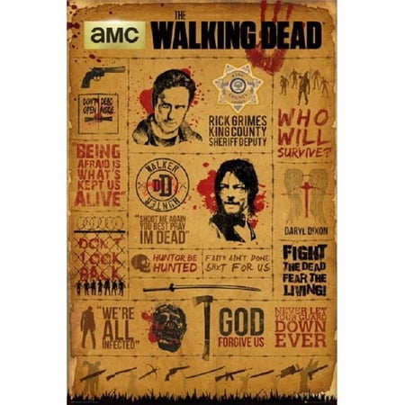 GB Eye XPE160509 Walking Dead Infographic Poster Print 24 x 36