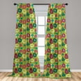 thumbnail image 5 of Ambesonne Colorful Curtains, Whimsical Floral Art, Pair of 28"x84", Multicolor, 5 of 5