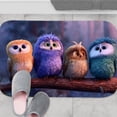 thumbnail image 6 of 1pc Four Owls Pattern Absorbent Non-Slip Bathroom Thickened Flannel Rug Decor,Soft,Quick Drying,Suitable For Indoor/outdoor Use,Bathrooms,Bedrooms,Kitchens,Terrace,Laundry Rooms,16"x24", 6 of 9