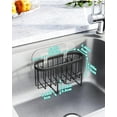 thumbnail image 6 of Sherry Multifunctional Sponge Holder with Unique M-Shaped, 2 Installation Methods Kitchen Sink Organizer, Rustproof Stainless Steel Sink Caddy for Sponge, Brush, Sink Stopper and Scraper -Black, 6 of 7
