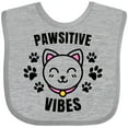 thumbnail image 3 of Inktastic Pawsitive Vibes with Pawprints and Cat Face Cat Pun Boys or Girls Baby Bib, 3 of 4