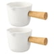 thumbnail image 1 of Jarra de cerámica blanca para café, leche, espuma y salsas, dispensador de jarabe, 2 unidades, pequeña jarra para crema y espresso, 1 of 8