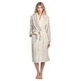 thumbnail image 2 of Casual Nights Women's Dot Long Sleeve Mini Popcorn Fleece Plush Robe - Off White, 2 of 4