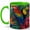 Green, variant on Paris Balcony Sunset 11oz Ceramic Mug, Romantic City View Coffee Cup
