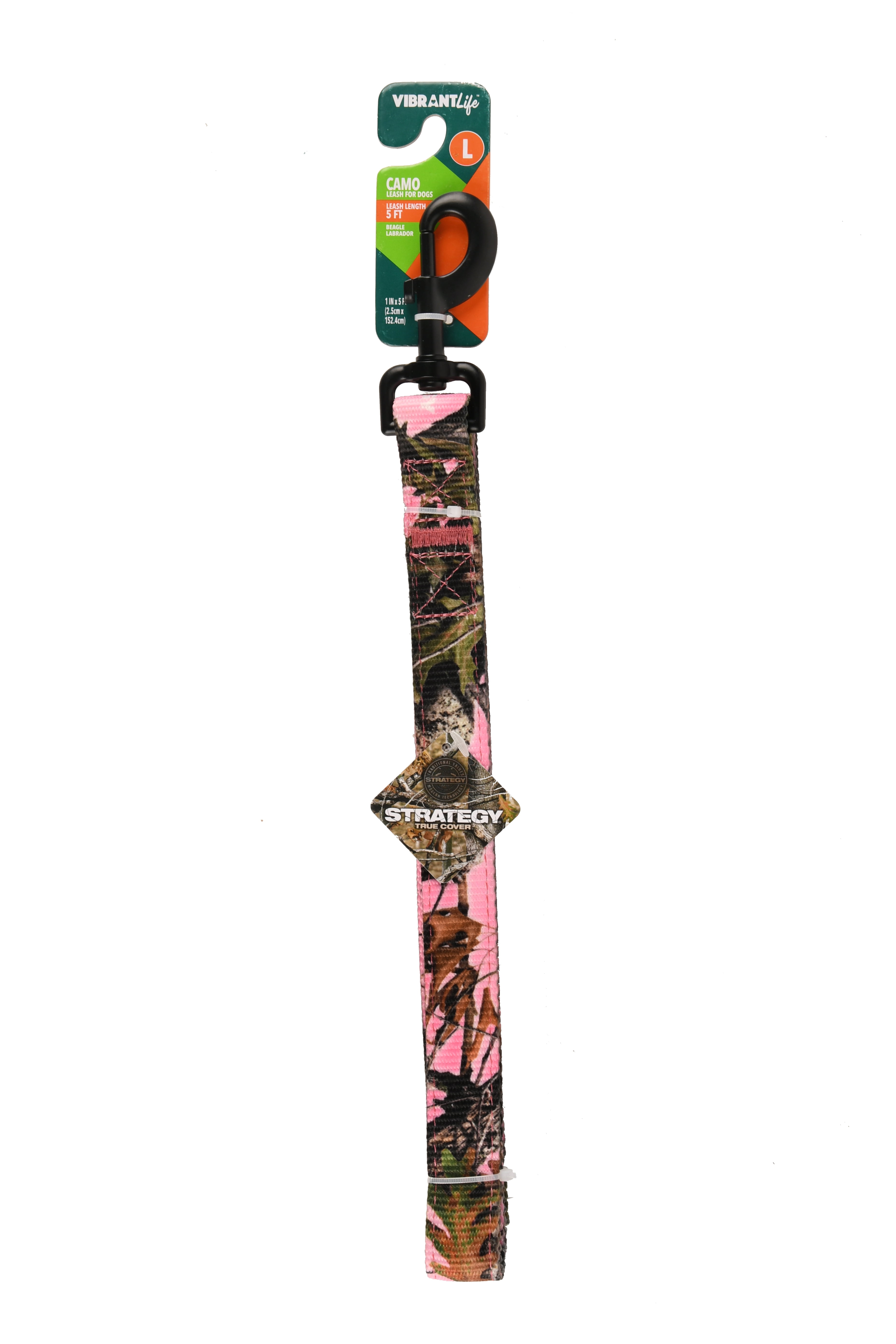 Vibrant Life Dog Leash, Pink Camo, Large