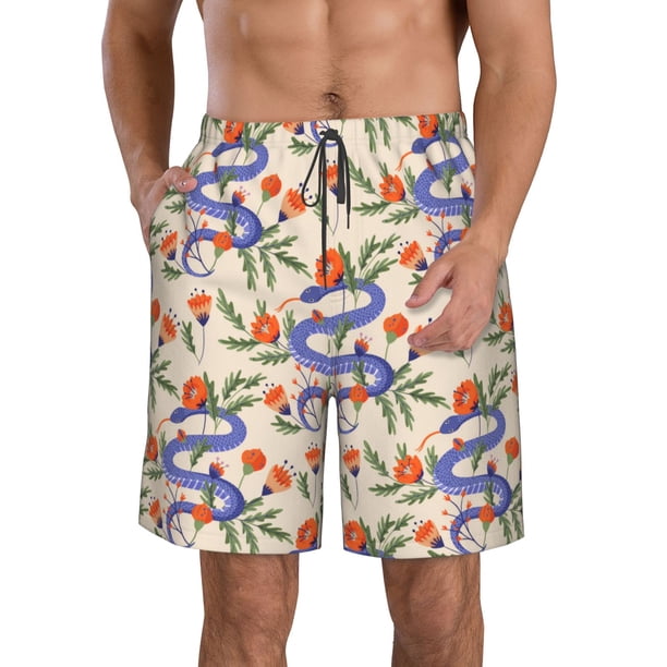 Fotbe Snake Trajes de Baño Estampados para Hombre, Shorts de Verano de Secado Rápido, Ropa de Playa, Bañadores-XX-Large