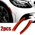 thumbnail image 1 of BUYISI 2X Red Car Wheel Eyebrow Fender Reflective Stickers Decals Carbon Fiber Strip, 1 of 5