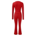 thumbnail image 5 of Scyoekwg Two Piece Workout Outfits For Women Slim Workout Outfits Long Sleeve Tops Long Pants Casual Two Piece Set Matching Outfits Fashion Sweatsuits (Red,XXL), 5 of 5