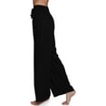 thumbnail image 2 of Womens Slit Leg Pants Flowy Tie Dye Palazzo Style Pant Lounge Pants Beachwear, Tie Dye Black, Size: S/M, 2 of 3