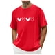 thumbnail image 1 of Tops para hombre, blusas y camisas de cuello redondo y manga corta para hombre. Camiseta/camisa informal de cuello redondo y manga corta con estampado de corazones para hombre. Tops de poliéster para, 1 of 5