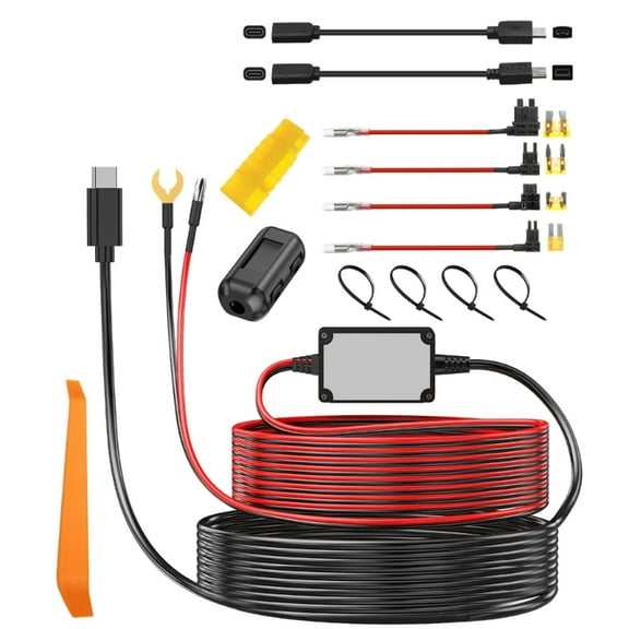 Type C Car Charger Cable Hardwire Kit for Dashcams with Fuses 137.8inch