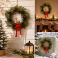 thumbnail image 5 of Fmbmuo Christmas Decor Wreath Decoration Artificial Bow Pine Branches and Berries Door Hanging Wall Ornament 45cm Ornaments,Green, 5 of 5