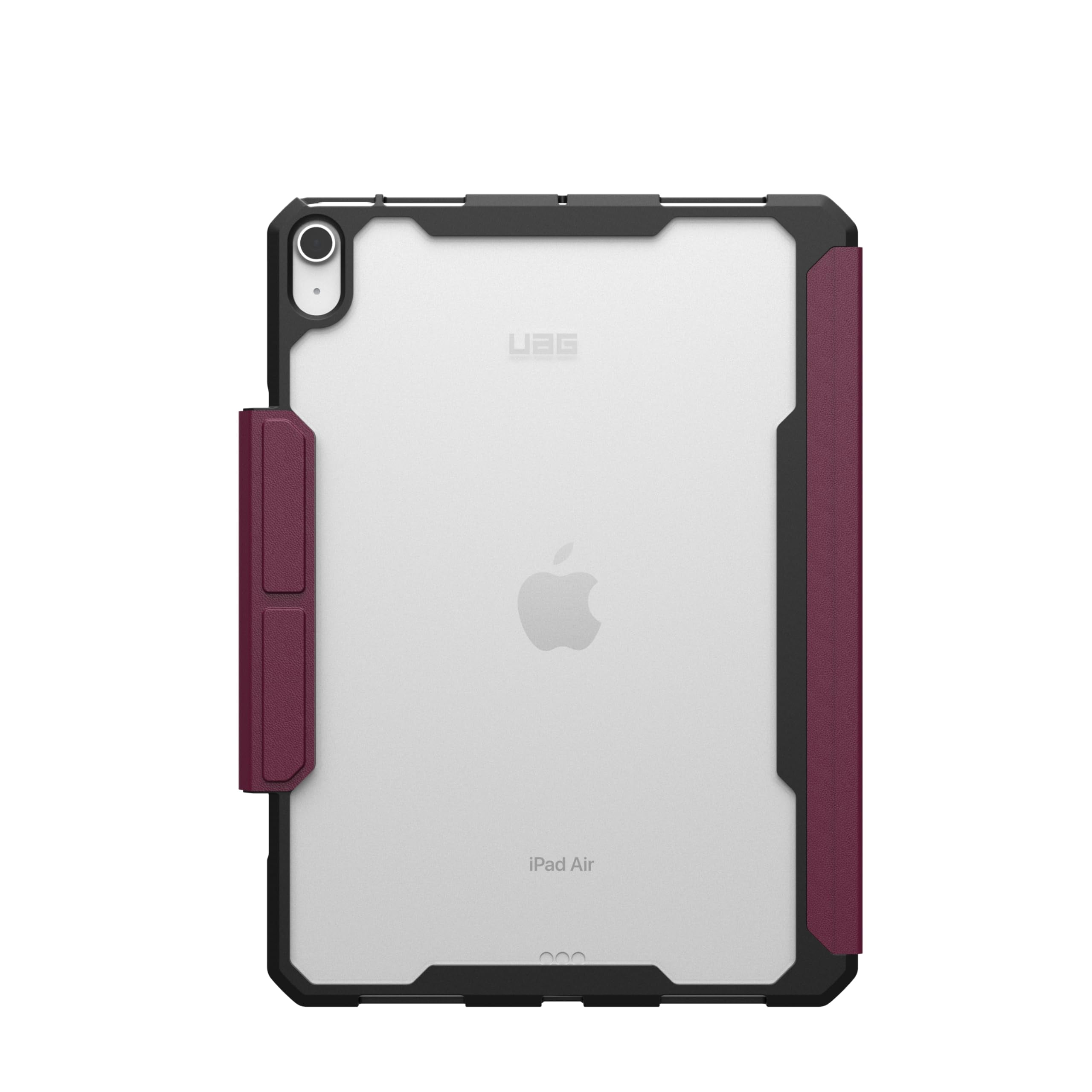 UAG iPad Air 11" Case (6th-8th Gen 2024-2026) M4/M3 - Rugged Adjustable Multi-Angle Stand Auto Sleep/Wake Folio Cover w/Pencil Holder, Essential Armor Bordeaux