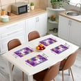 thumbnail image 3 of Girls Unicorn Placemats 12x18, Kawaii Cute Unicorn Print Wipeable Table Mats for Kids Boys Girls Cartoon Horse Scratch Proof 4Pcs Place Mats Galaxy Stars Magical Unicorn Meal Mats for Kitchen, Purple, 3 of 4