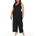 thumbnail image 1 of Connected Womens Ruffled Wide Leg Jumpsuit black 24W, 1 of 1