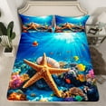 thumbnail image 2 of Erosebridal Sealife Starfish Sheet Set Twin,Marine Animal Bedding Sets Twin Size,Sea Room Decorative,Breathable,3pcs, 2 of 7