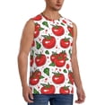 thumbnail image 2 of Uemuo Hand Drawn Tomatoes Pattern Men's Sleeveless T-Shirt,Muscle Athletic Tank Top, Moisture-wicking Quick-dry Breathable Classic Tee Top for Gym Run Outdoor Sports-Large, 2 of 8