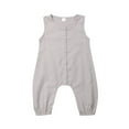 thumbnail image 1 of Diconna Newborn sleeveless cotton solid color button trousers jumpsuit, 1 of 5