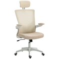 thumbnail image 1 of Ergonomic Beige Office Chair with Adjustable Lumbar & Headrest - Swivel Desk Task Chair for Home Office & Study - Flip-Up Armrests, Mesh Back & Linen Seat, 1 of 7